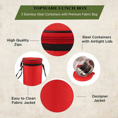 TOPWARE OFFICE 3 STEEL  CONTAINER LUNCHBOX(900 ML)