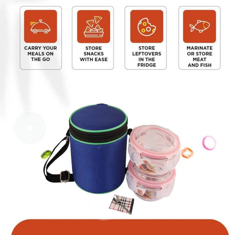 TOPWARE 2 GLASS CONTAINER OFFICE LUNCHBOX (900 ML)