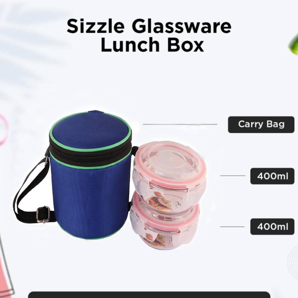 TOPWARE 2 GLASS CONTAINER OFFICE LUNCHBOX (900 ML)
