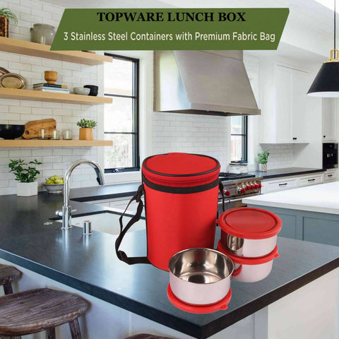 TOPWARE OFFICE 3 STEEL  CONTAINER LUNCHBOX(900 ML)