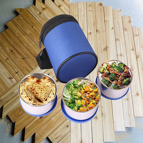 TOPWARE OFFICE 3 STEEL  CONTAINER LUNCHBOX(900 ML)