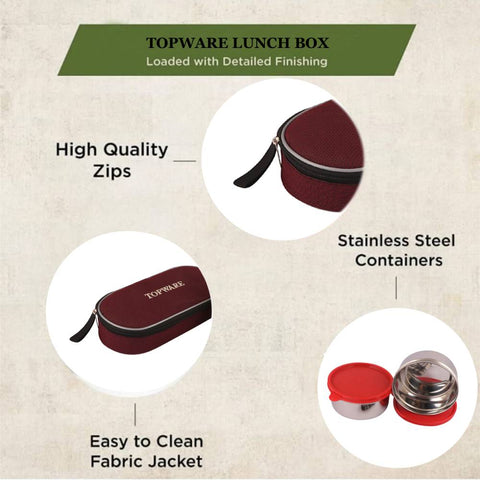TOPWARE OFFICE 2 STEEL  CONTAINER LUNCHBOX(800 ML)