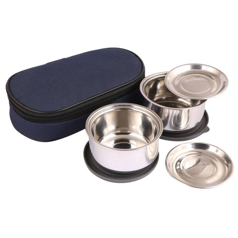 TOPWARE OFFICE  DOUBLE WALL INSULATED  2 STEEL  CONTAINER LUNCHBOX ( 800 ML)