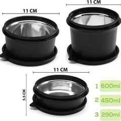 TOPWARE OFFICE 3 MOCROWAVE STEEL CONTAINER MAXFRES  LUNCHBOX(900 ML)